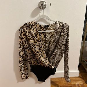 Long sleeve animal print body suit